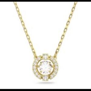 Swarovski Sparkling Dance Necklace Round Cut,, Gold-Tone Plated #1886